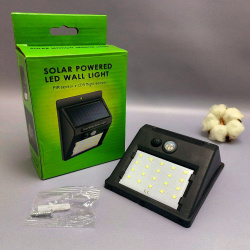 Светодиодный уличный светильник на солнечных батареях 20 LED solar powered led wall light 5W с датчиком движения (2 режима работы)